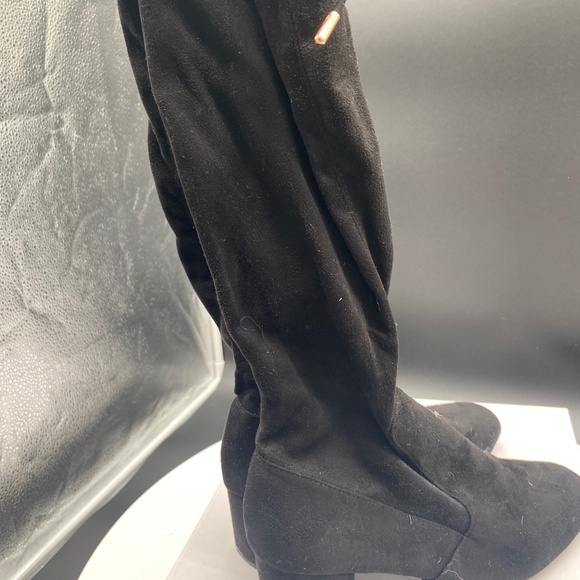 Tall Black Tie Boots - Picture 1 of 3